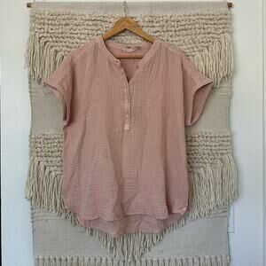 Faherty Dream Cotton Gauze Desmond Blouse